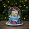 7.25" Musical Revolving House Christmas Snow Dome Décor